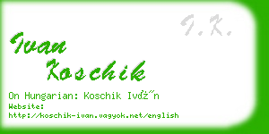 ivan koschik business card